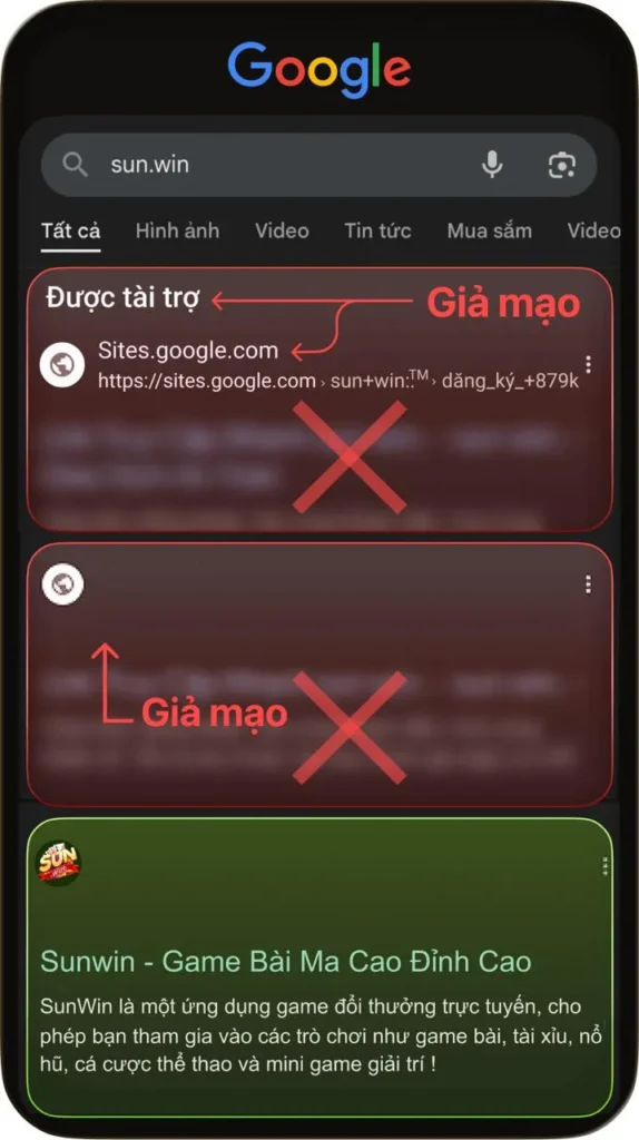 Sun.win tránh sunwin giả mạo